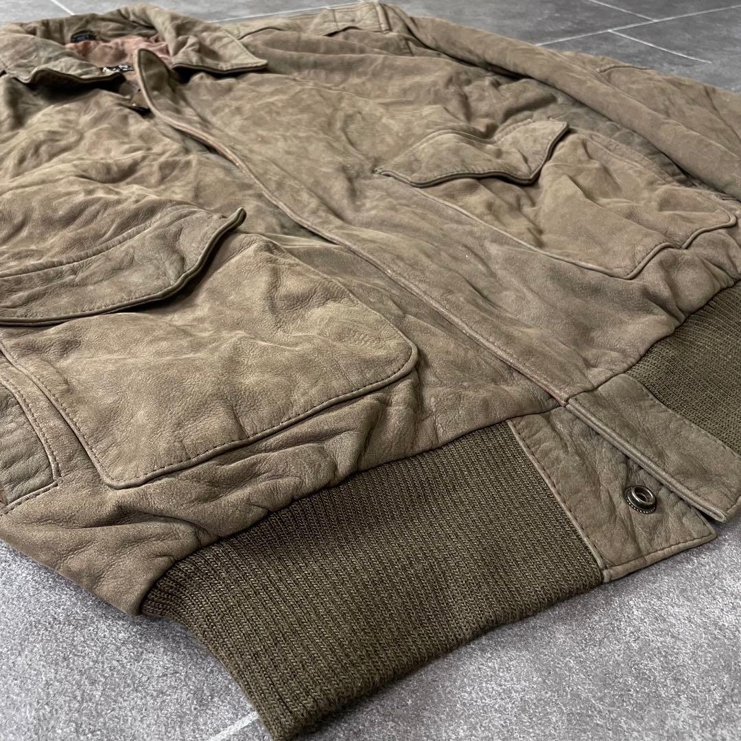 本革 ヴィンテージ A-2 G-1 レザーフライトジャケット 茶 S 短丈