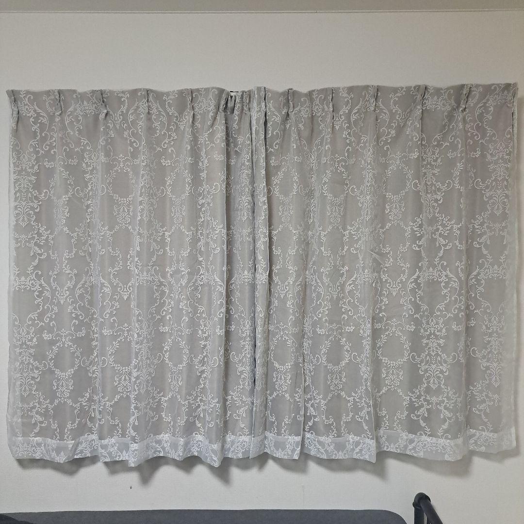 フランフランカーテン2枚セット　ブリス×ルシーラ1350×1000ベージュ