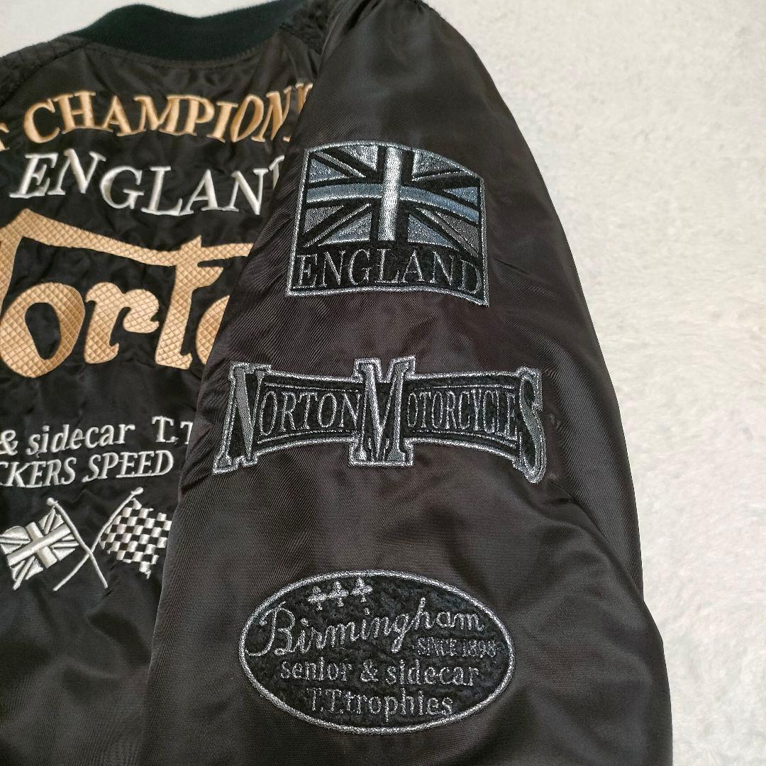 【✨極美品✨】Norton　ノートン◎刺繍MA-1　ブラック　M