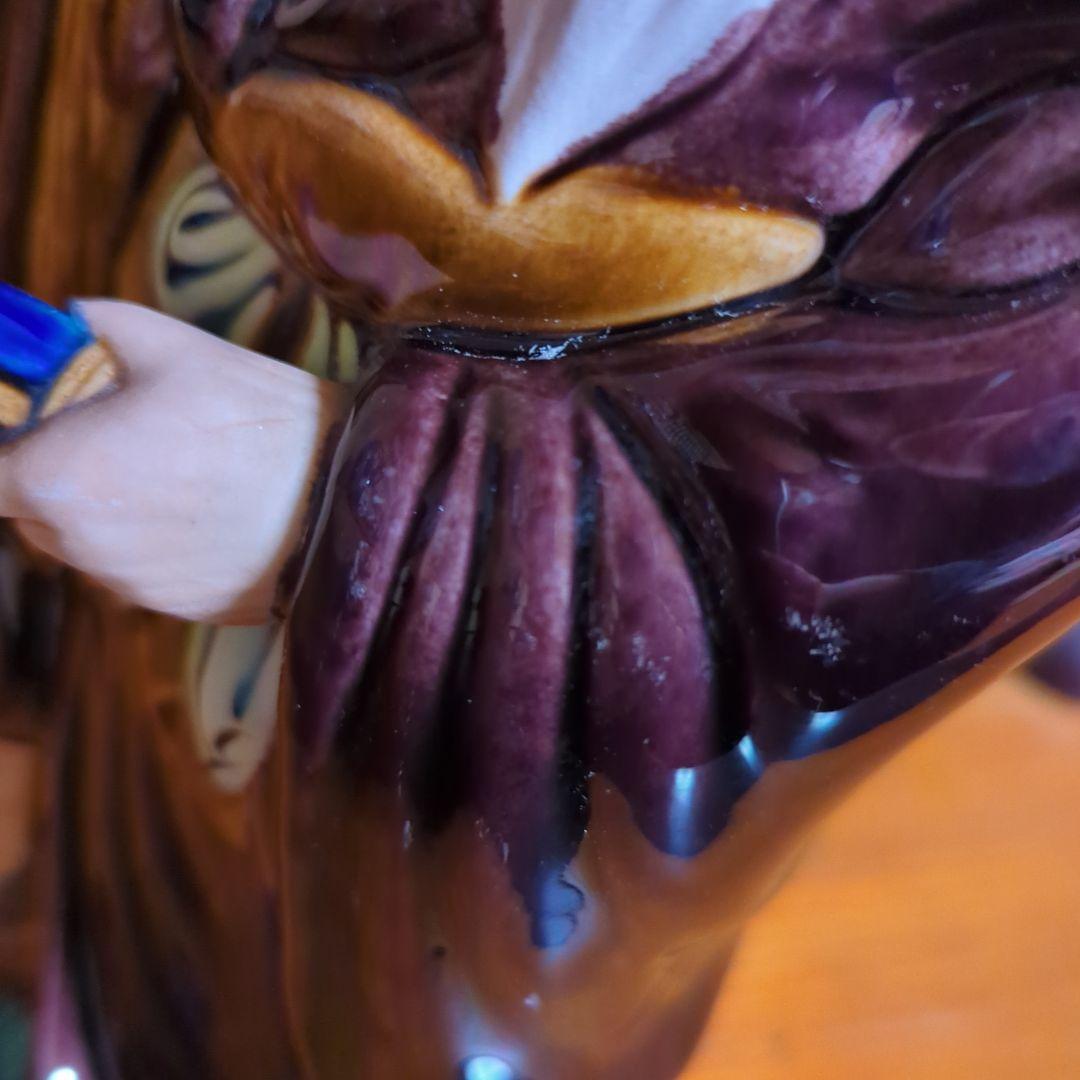 骨董品　古道具　古美術　陶器置物　九谷焼　糠川清章　寿老人　仙人