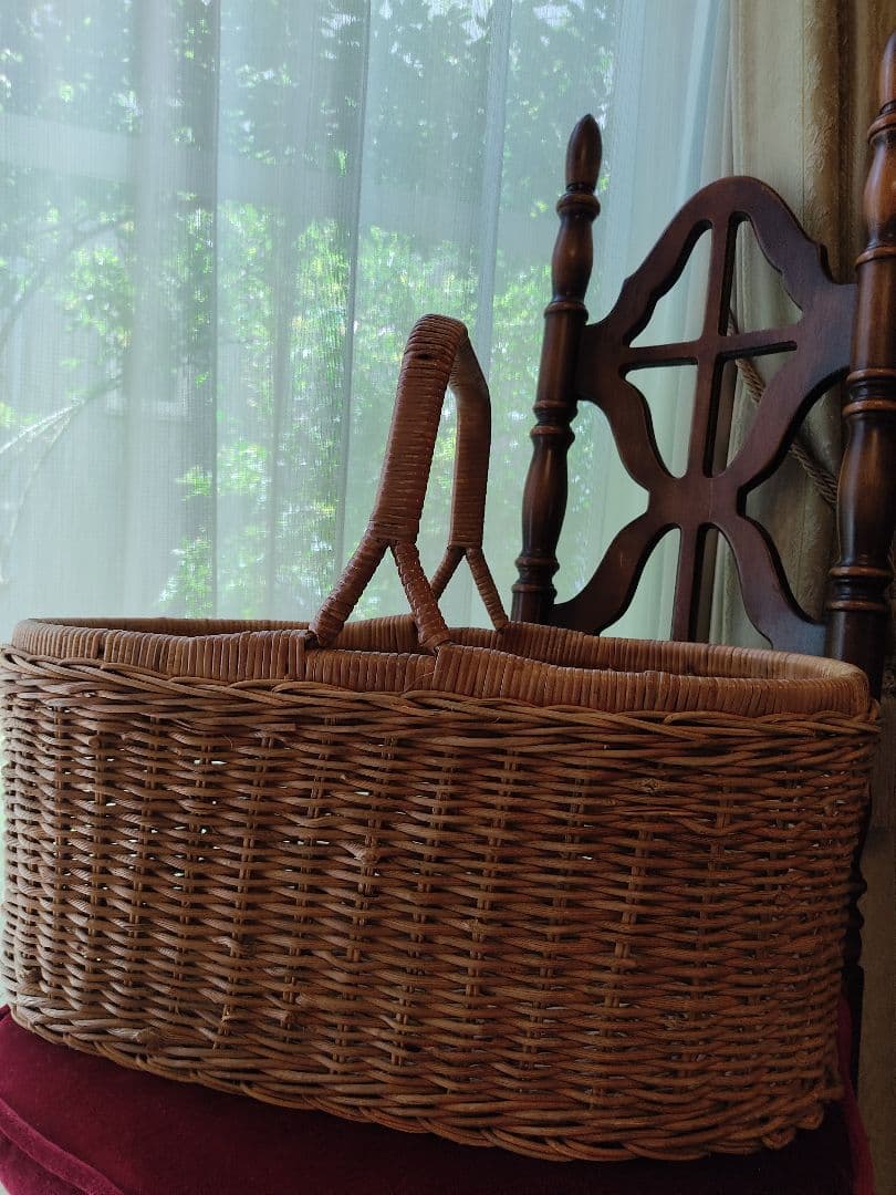 バスケット　籠　ラタン　籐  キャンプ
