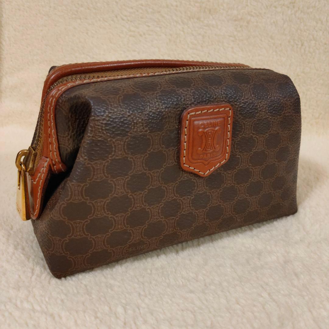 美品 CELINE セリーヌ マカダム柄 ポーチ