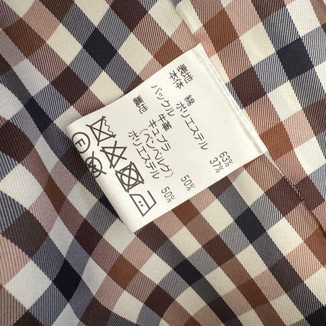 アクアスキュータム　トレンチコート　ロイヤルブルー　ベージュ　ダブル　ライナー