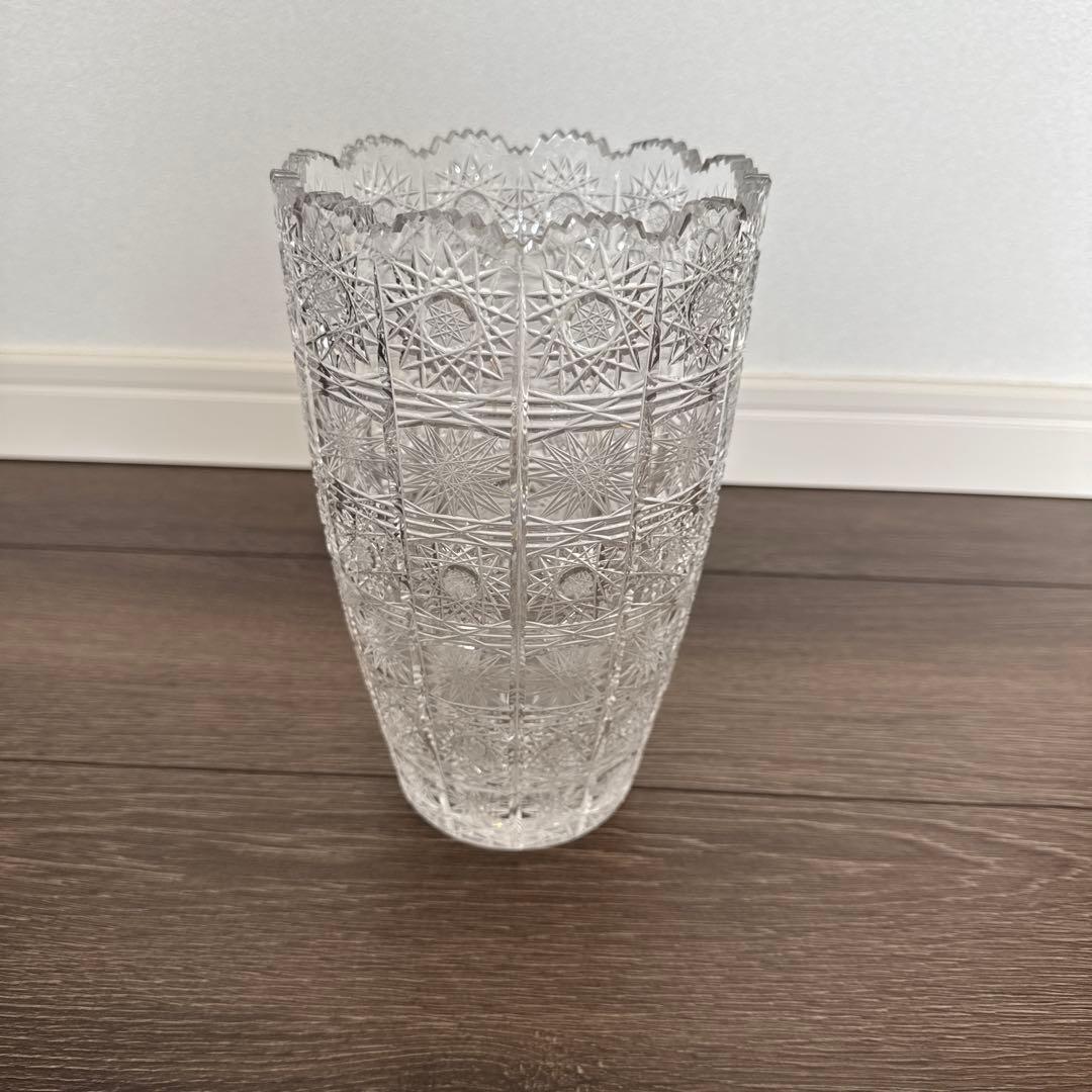 ボヘミアンガラス　花瓶　カケあり