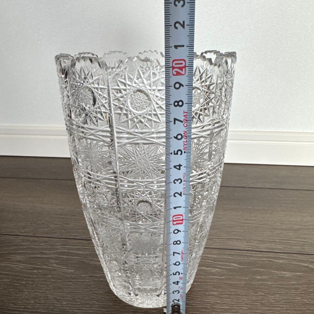 ボヘミアンガラス　花瓶　カケあり