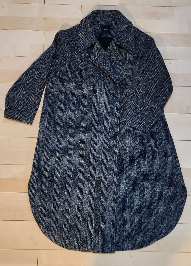 Spick&Span　Wスライバーヘリンボーンボリュームコート