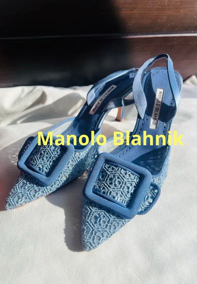 セール❣️Manolo Blahnik ハイヒール　ブルー　パンプス