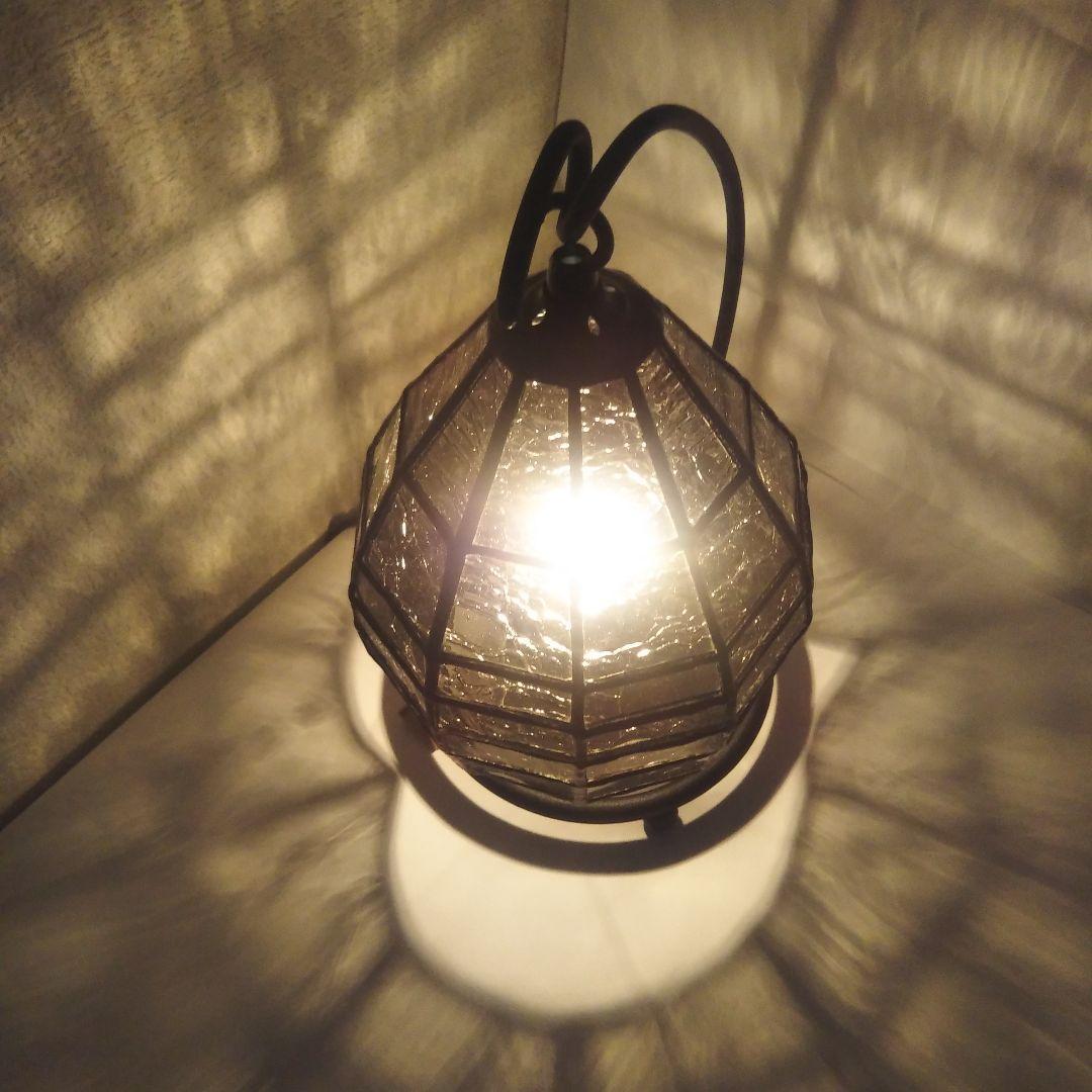 ステンドグラスのハートのランプ