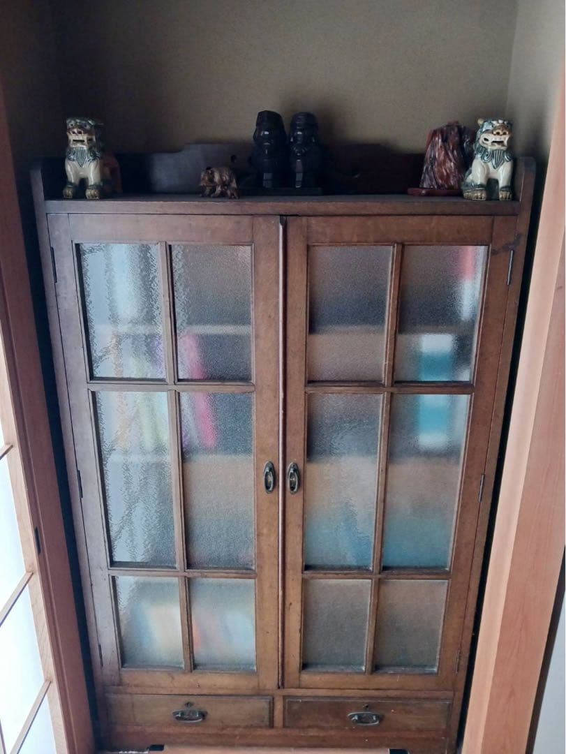 ビンテージ木製ディスプレイキャビネット