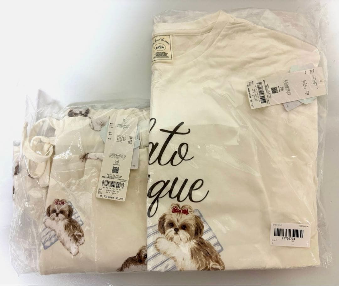 【新品】ジェラートピケ　シーズーワンポイントロンT&ショートパンツ上下セット