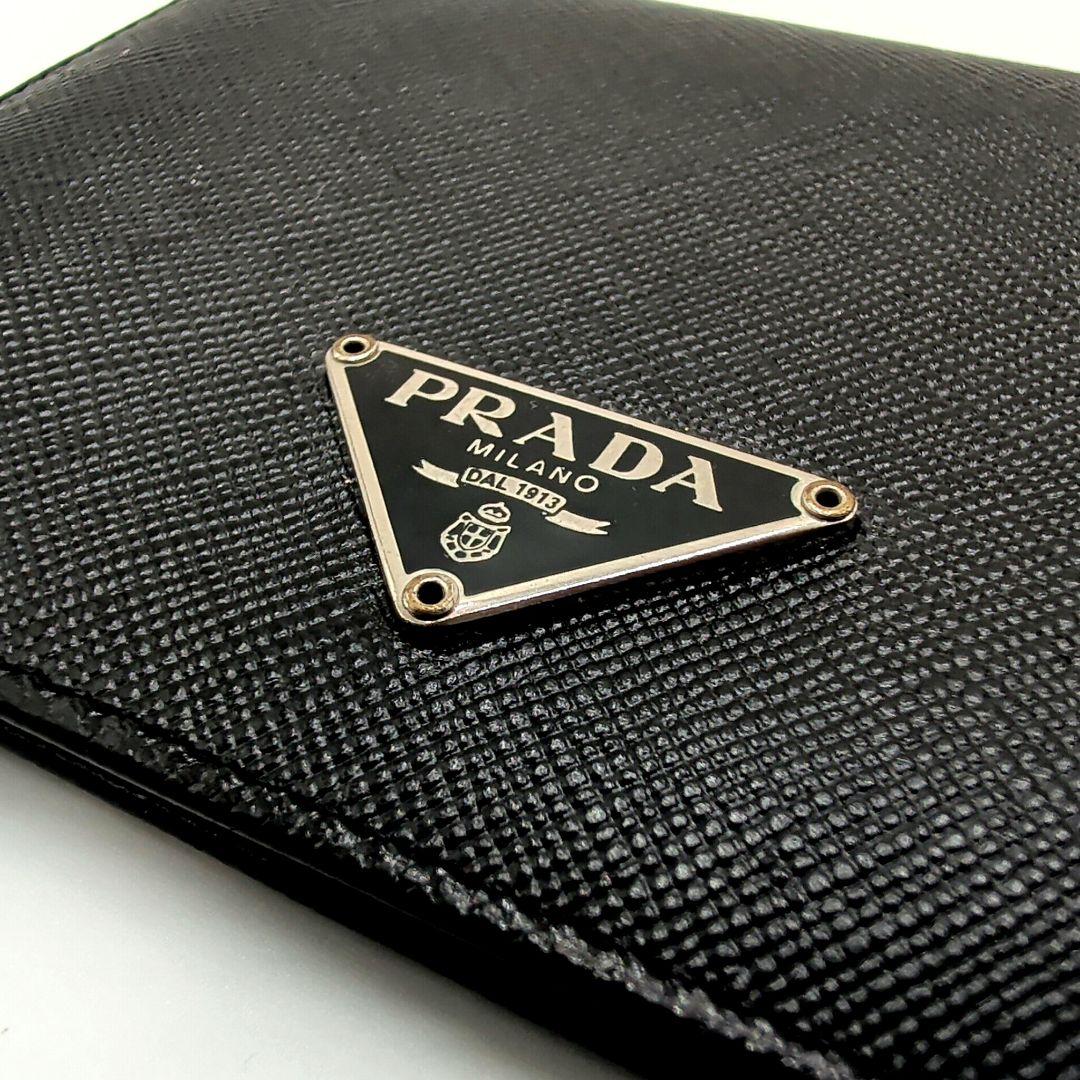 PRADA プラダ サフィアーノトライアングル 折り財布 ブラック NERO