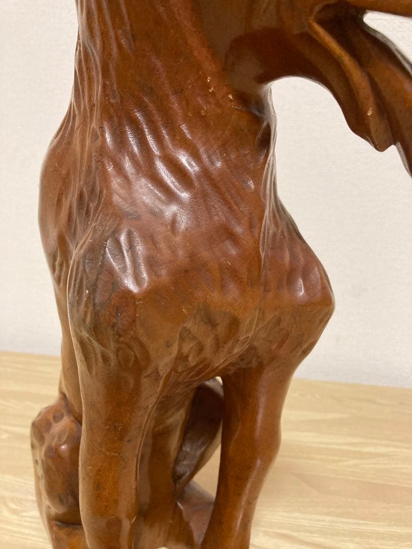 大型犬　シェパード風　木製　置物　リアル