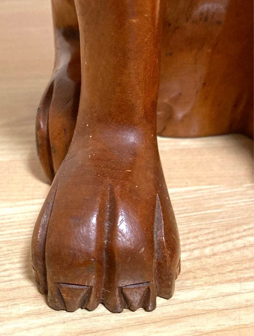 大型犬　シェパード風　木製　置物　リアル