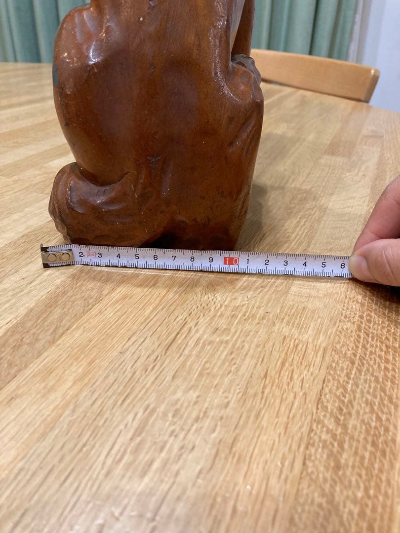 大型犬　シェパード風　木製　置物　リアル