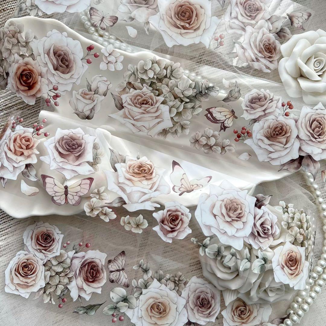 新品　薔薇故事シリーズ　PETマスキングテープ　マステ　5m