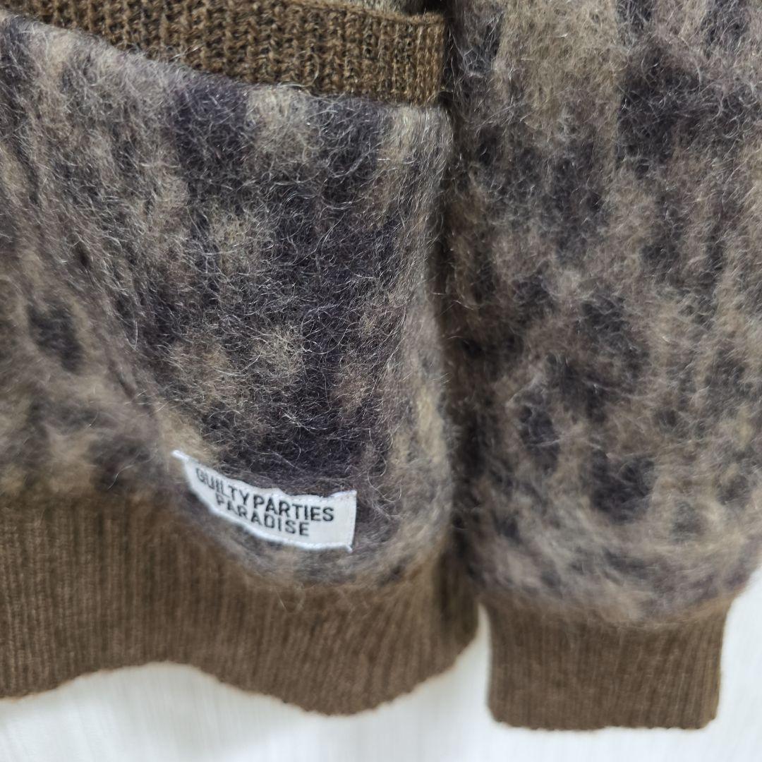 2023ss ワコマリア　モヘアカーディガン　レオパードLEOPARD　サイズL