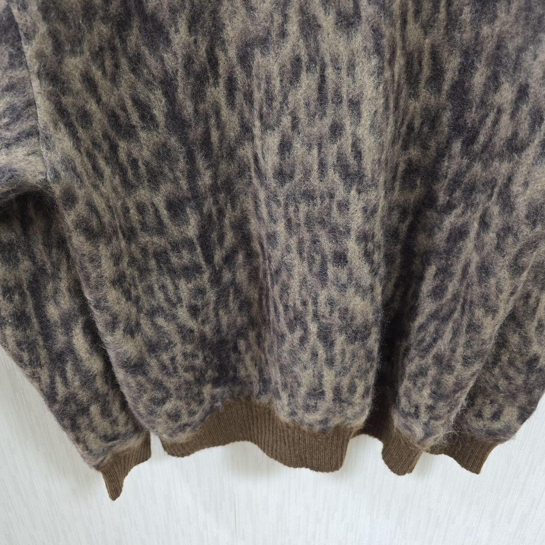 2023ss ワコマリア　モヘアカーディガン　レオパードLEOPARD　サイズL