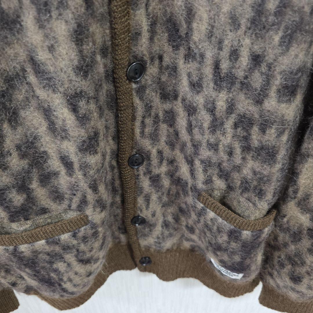 2023ss ワコマリア　モヘアカーディガン　レオパードLEOPARD　サイズL