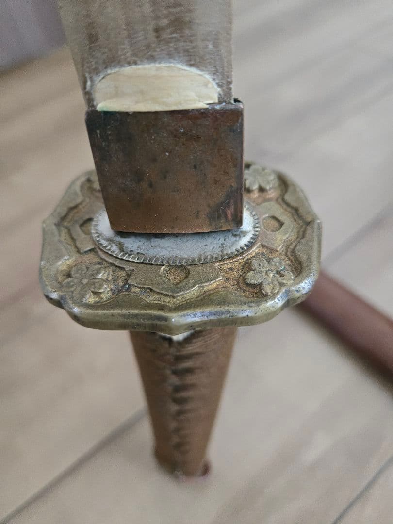 実物　日本陸軍将校用　野戦軍刀拵え(刀身なし/木製つなぎあり)