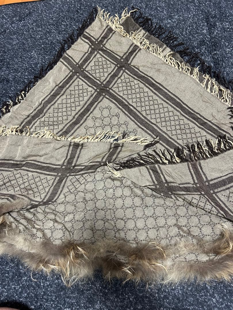 GUCCI グッチ 大判 ショール ストールGGモノグラム柄 シルク混