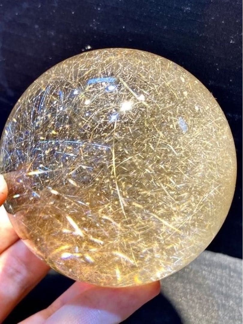 ⭐︎【天然】ゴールド ルチル クオーツ 置物 71mm