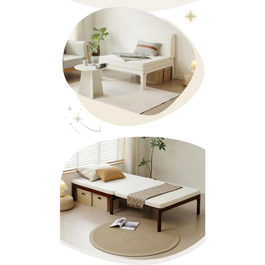 新品ソファベッド シングル ディベッド 天然木製 伸長式ベッド1678-160