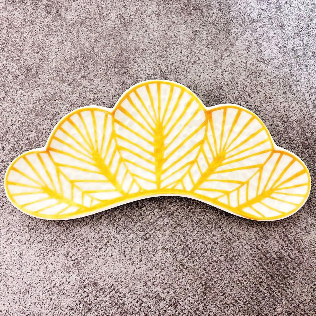 とあゆてつ様ご依頼品　有田焼　幸楽窯　錦金松葉形前菜皿　白金　5点セット