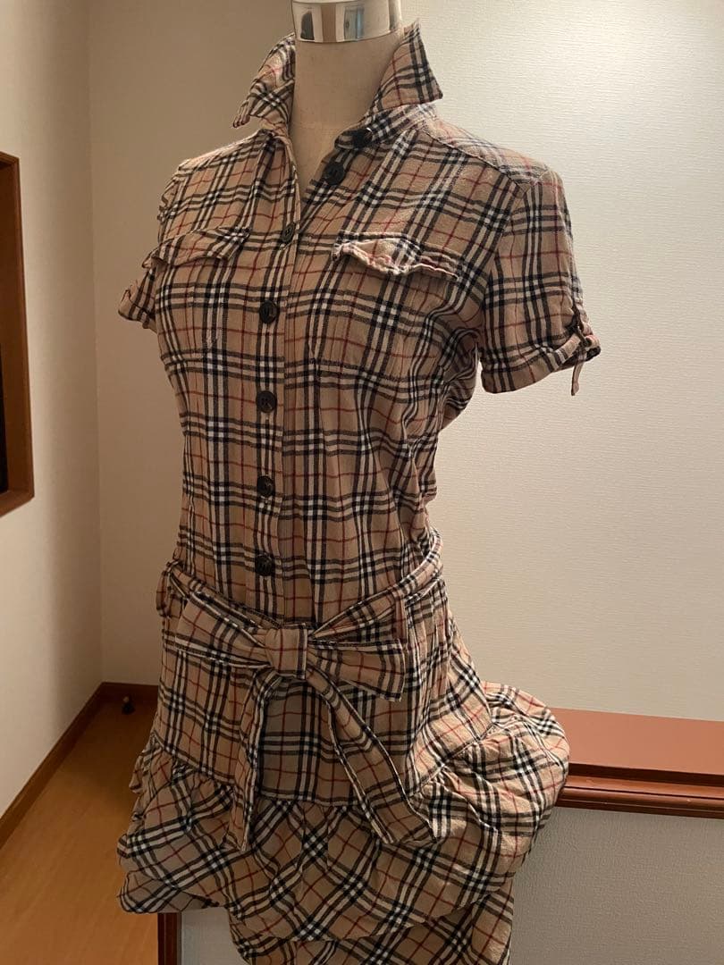 バーバリーブルーレーベル38フリルワンピースBurberry