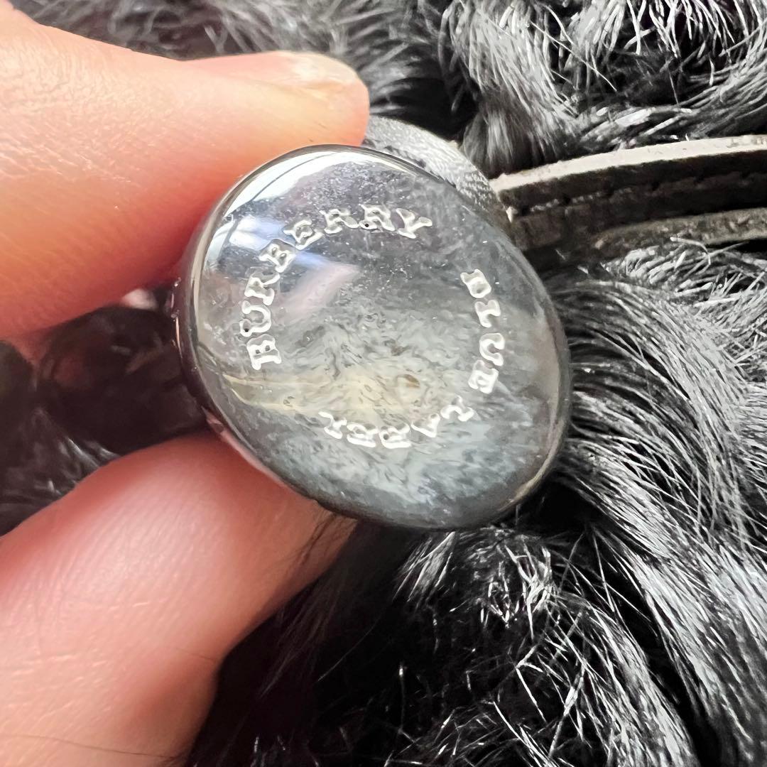 美品　バーバリーブルーレーベル　羊革　レザー　チェック柄　ラムファー　38