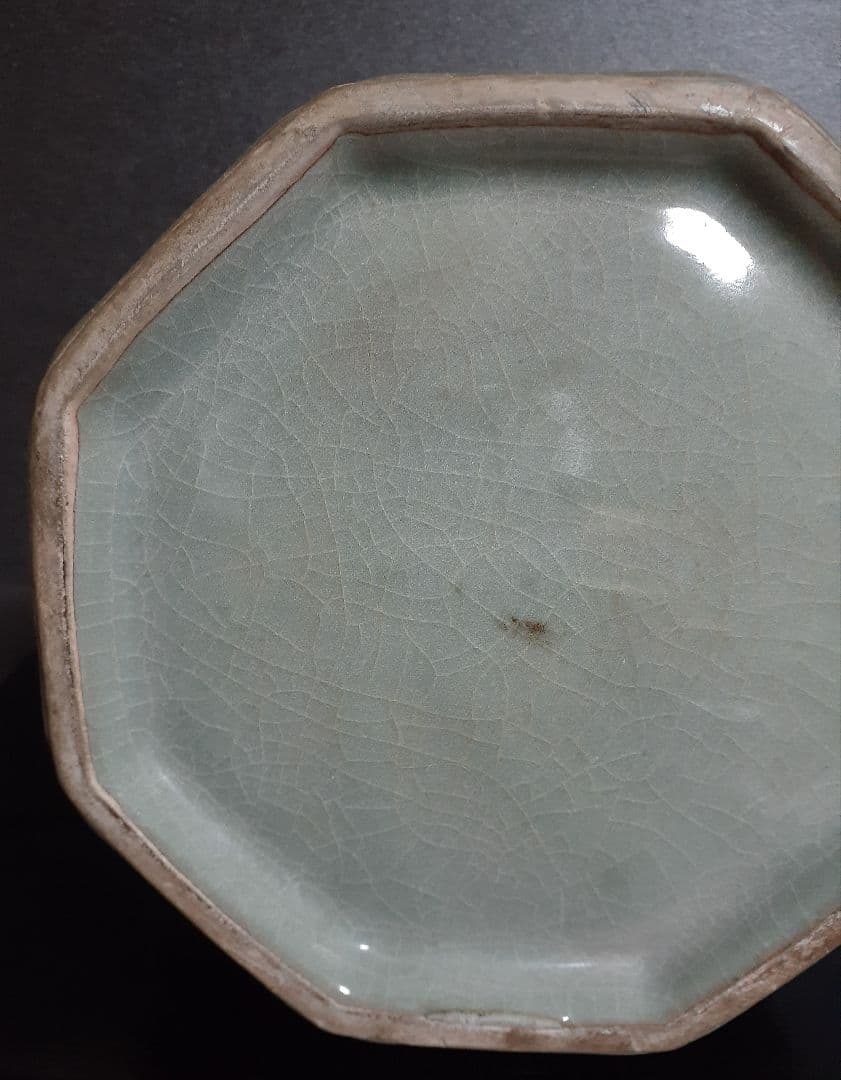 中国古美術　中国古陶磁器　中国古玩　中華民国期頃　倣【郊壇官窯】青磁　双耳　大瓶