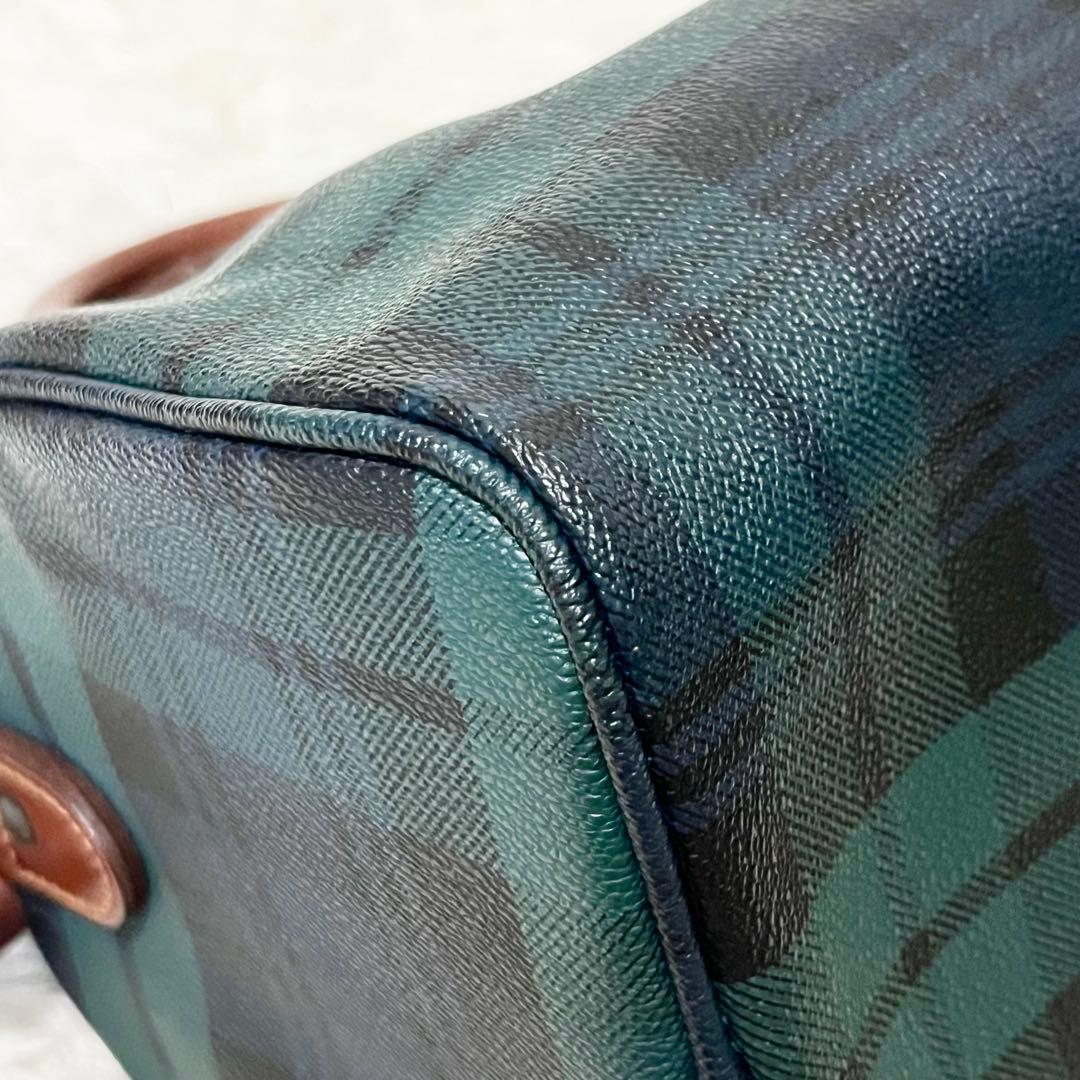 ポロ ラルフローレン　ミニ ボストンバッグ　ハンドバッグ　チェック柄　PVC