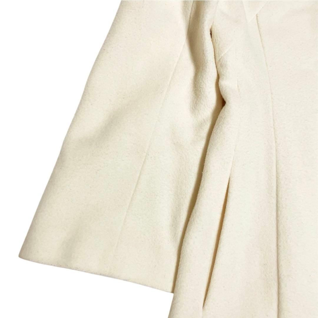 美品✨高級　セルフォード　クルーネックフレアコート　カシミヤ　ロング　アイボリー