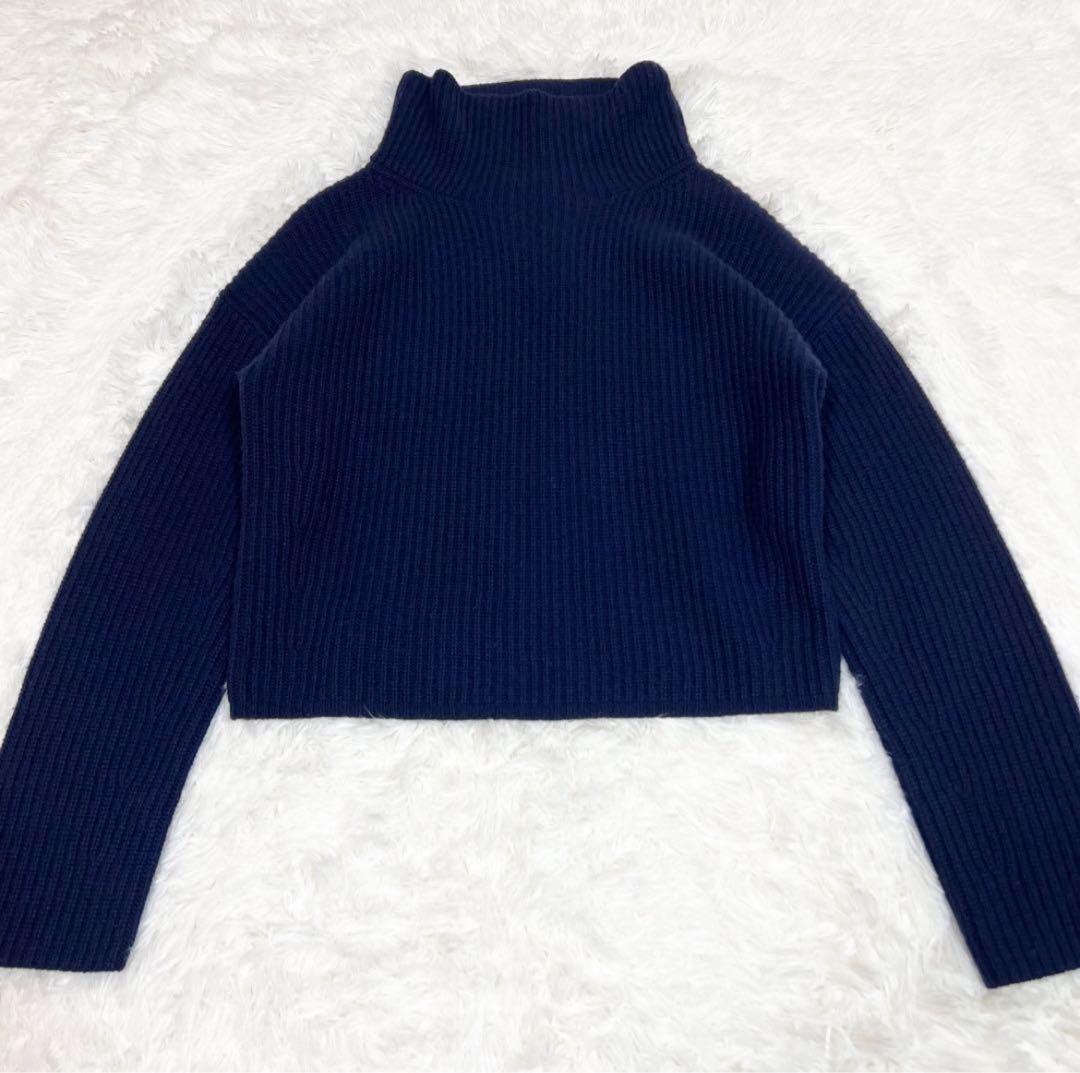美品✨ポロラルフローレン ウール カシミヤ ハイネックセーター ネイビー S