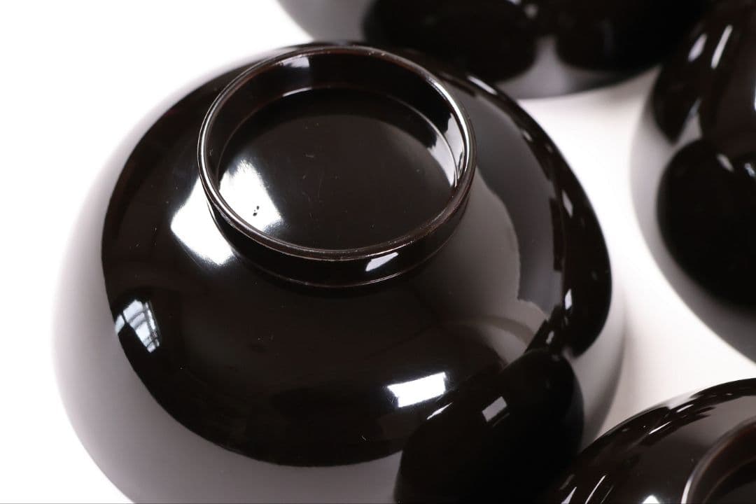 【MB179】金沢塗師 久世双〇 熨斗と折り鶴 金蒔絵 吸物椀 十客 天然木漆塗