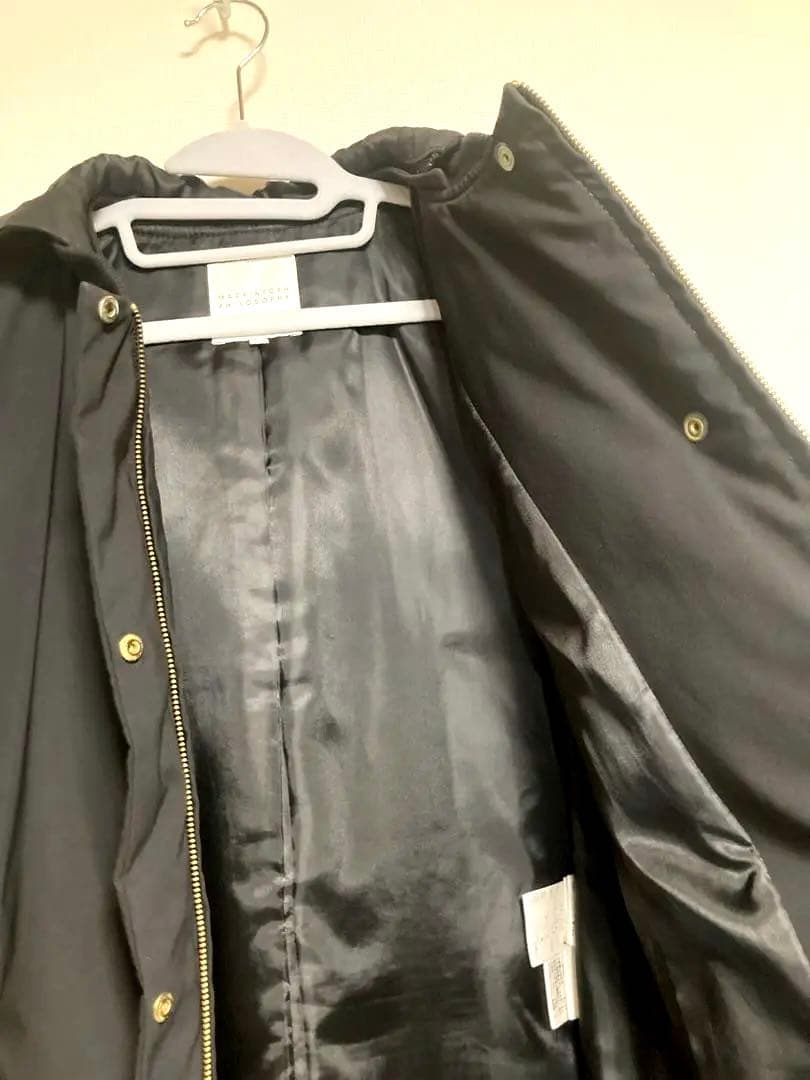 MACKINTOSH マッキントッシュ ノーカラーダウンコート 黒38 切り替え