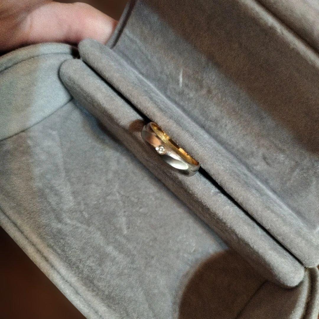 K18 pt900 0.01 4号　指輪