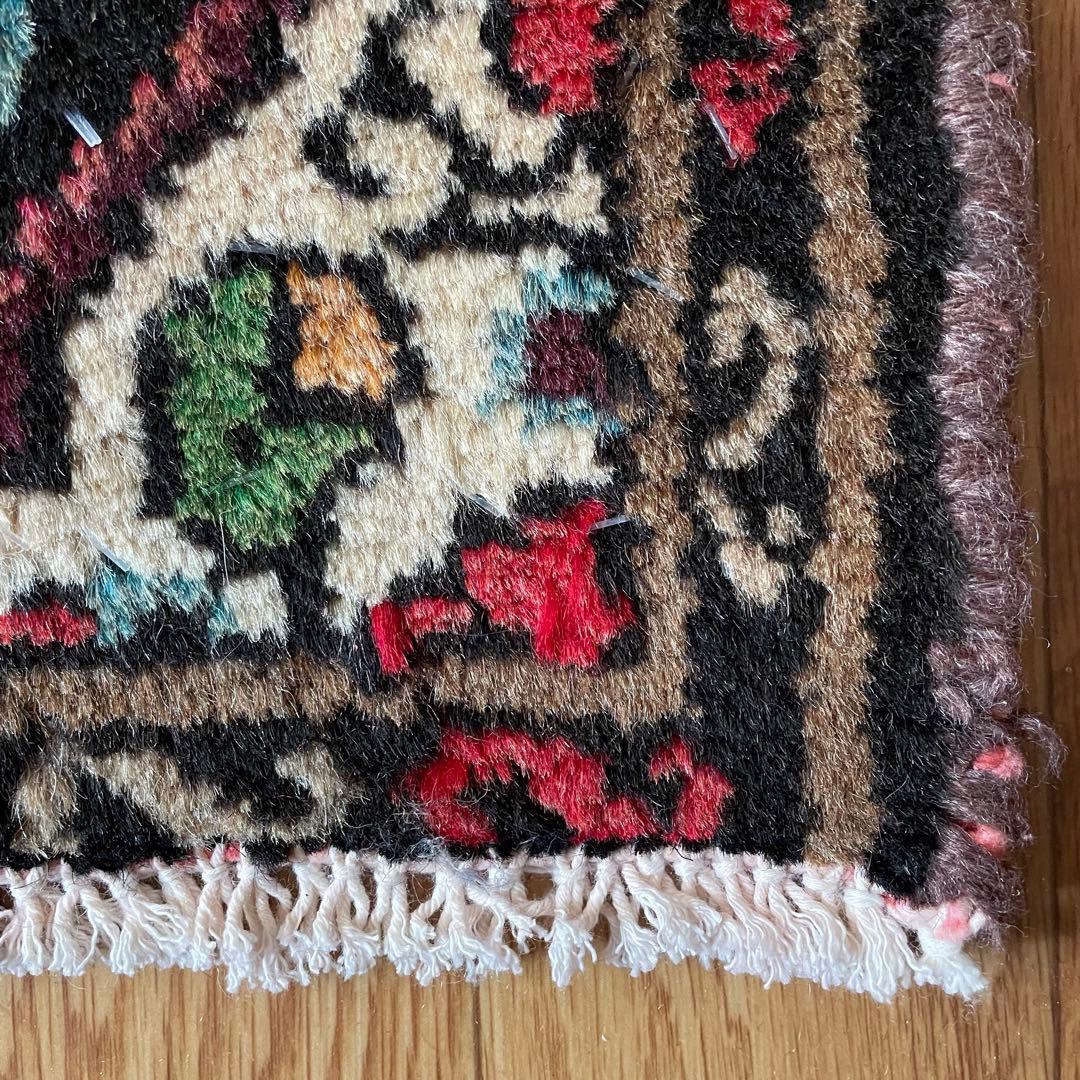 トライバルラグ ハマダン産 本物 ペルシャ絨毯 手織りサイズ 37/52cm