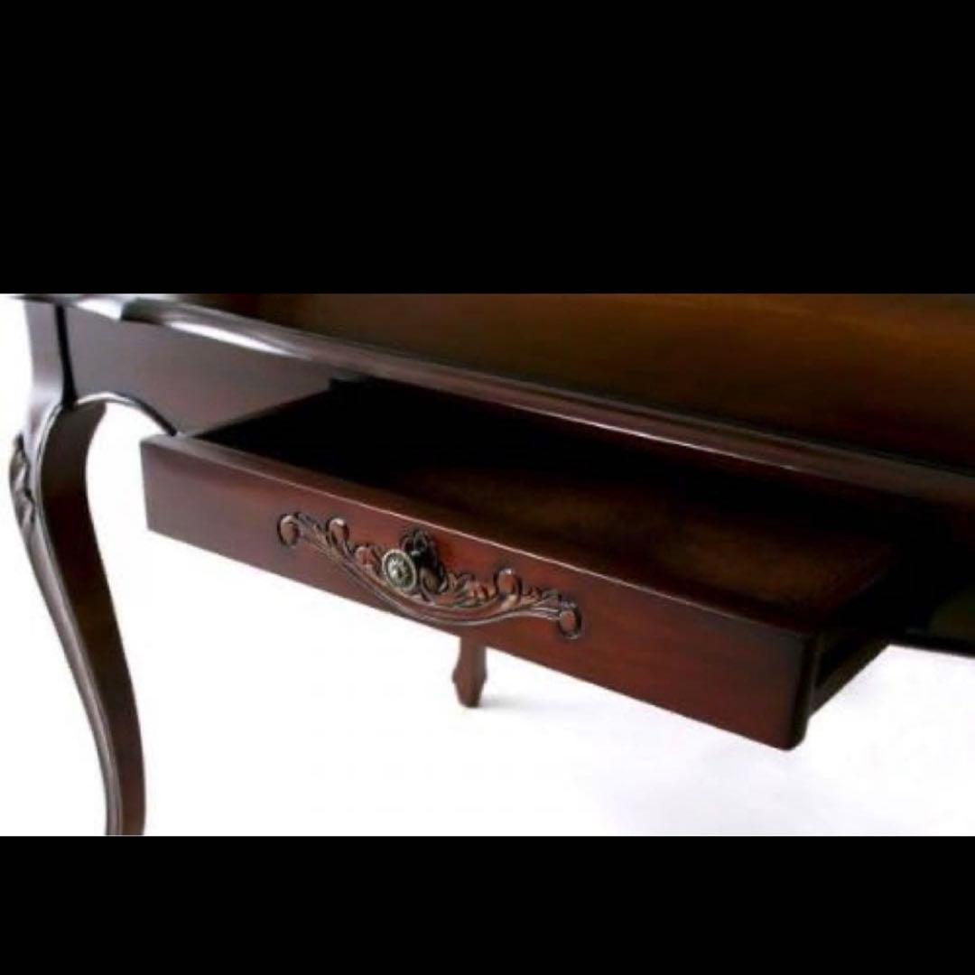 コモダイニングテーブル135 　アンティーク調 マホガニー　ネコ脚