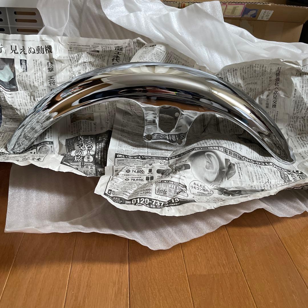 カワサキ　ゼファー750 1100 スチールメッキフロントフェンダー