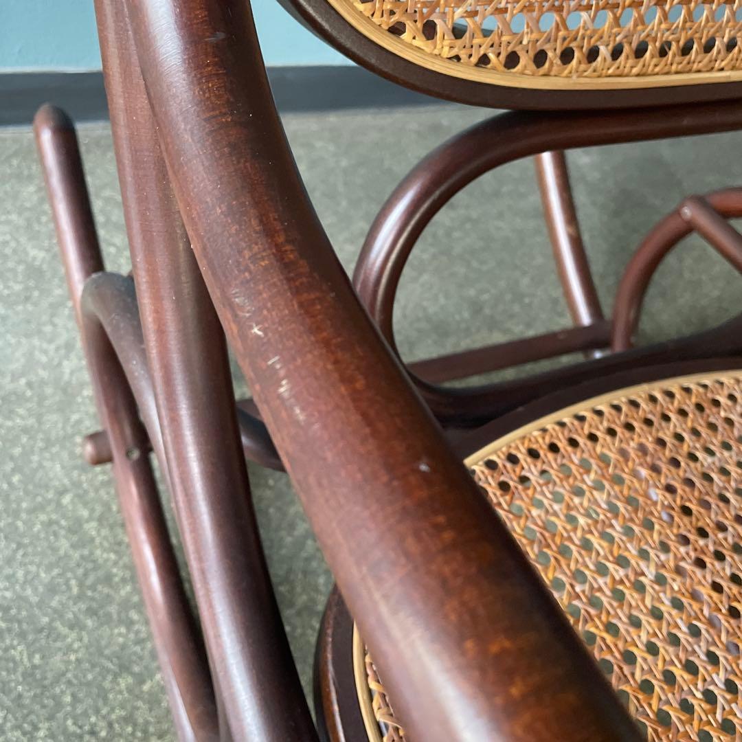 秋田木工　ロッキングチェア　籐　ラタン　曲げ木