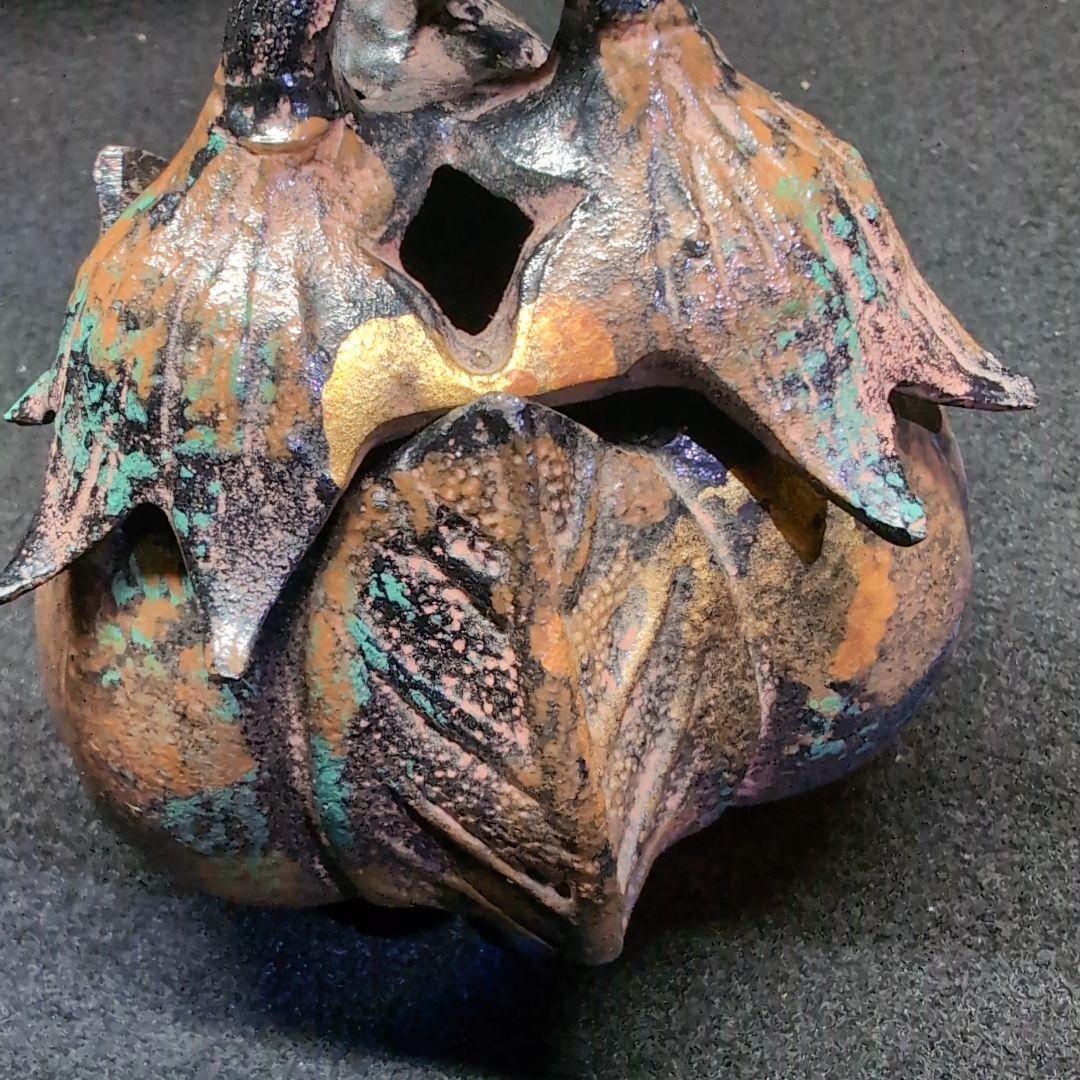 【茶道】香炉　茄子　三本足　鋳造　この形と色は素人には出せない風格ある逸品！