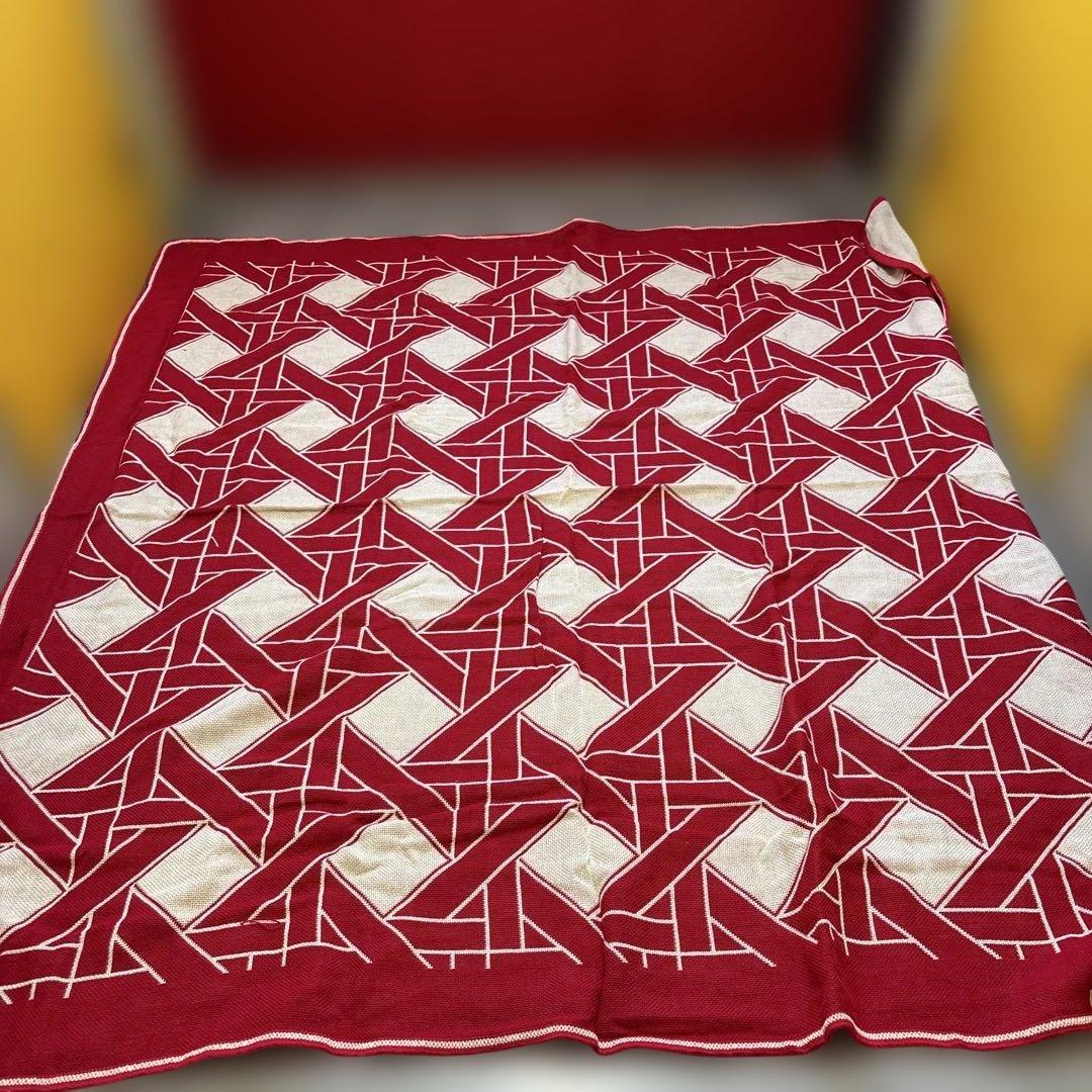 80s 昭和レトロ　アンティーク　アクリル　こたつ上掛　196×196