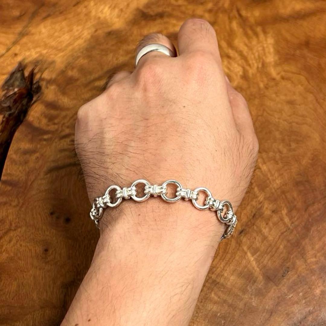 UK ヴィンテージ シルバー デザイン リンク ブレスレット 925