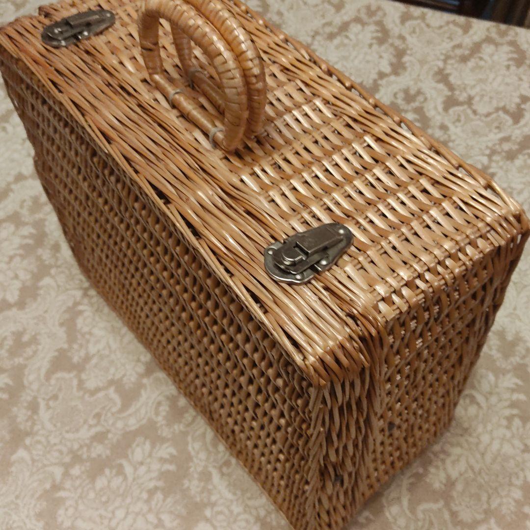 アンティーク　籠　ピクニック　キャンプ　レア　当時物