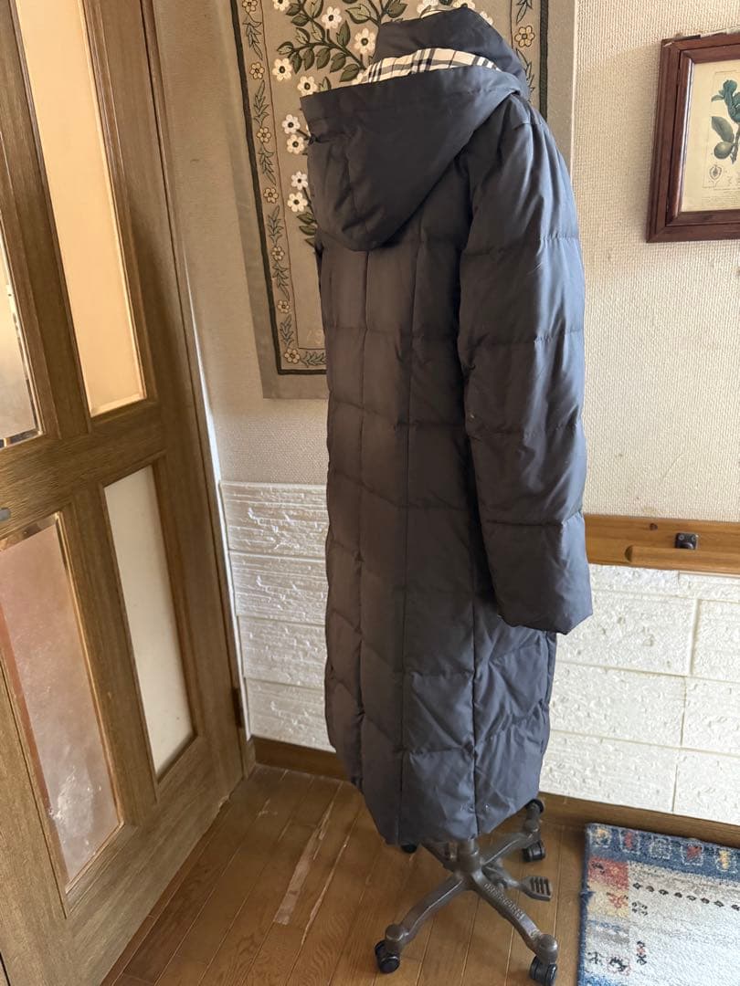 BURBERRY バーバリー 黒 ロング ダウンコート ノバチェック