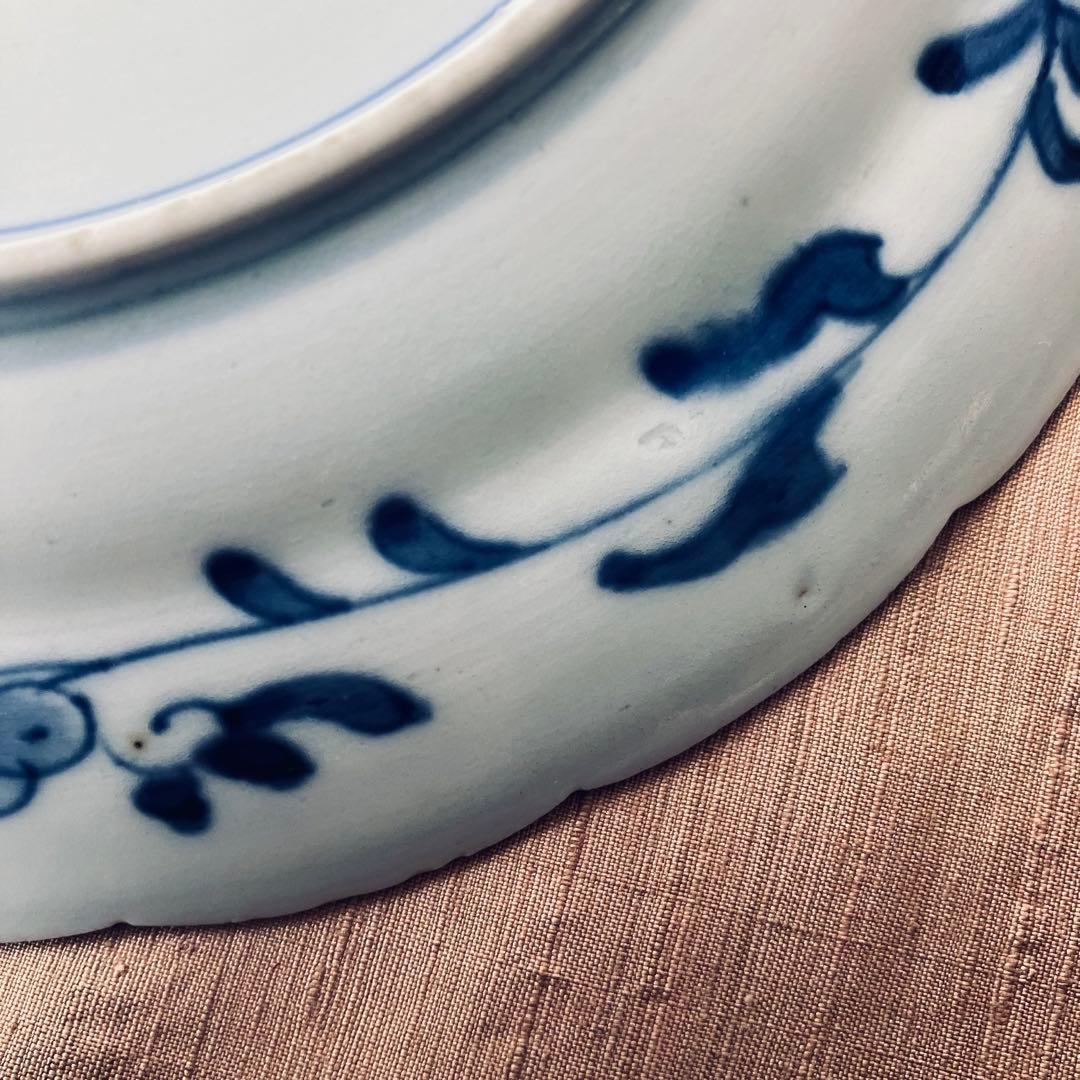 精磁会社　② 輪花プレート　鳳凰　丸紋　有田焼　明治伊万里　希少　古伊万里