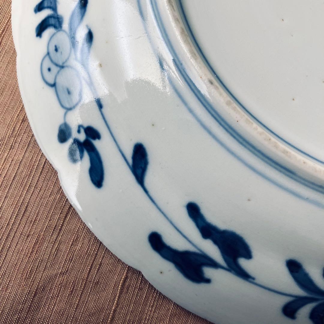 精磁会社　② 輪花プレート　鳳凰　丸紋　有田焼　明治伊万里　希少　古伊万里