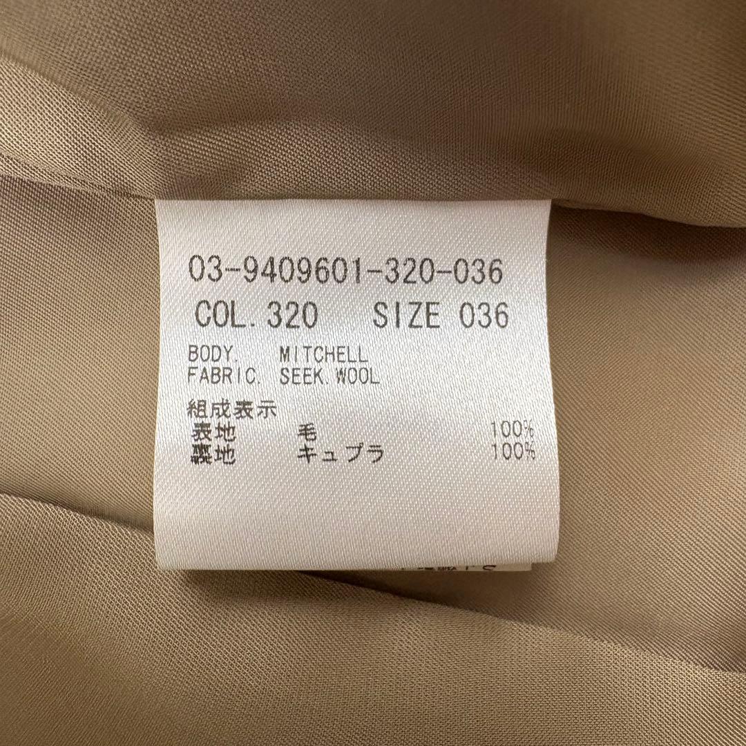 極美品 セオリーリュクス MITCHELL ノーカラーコート 36ライトグレー