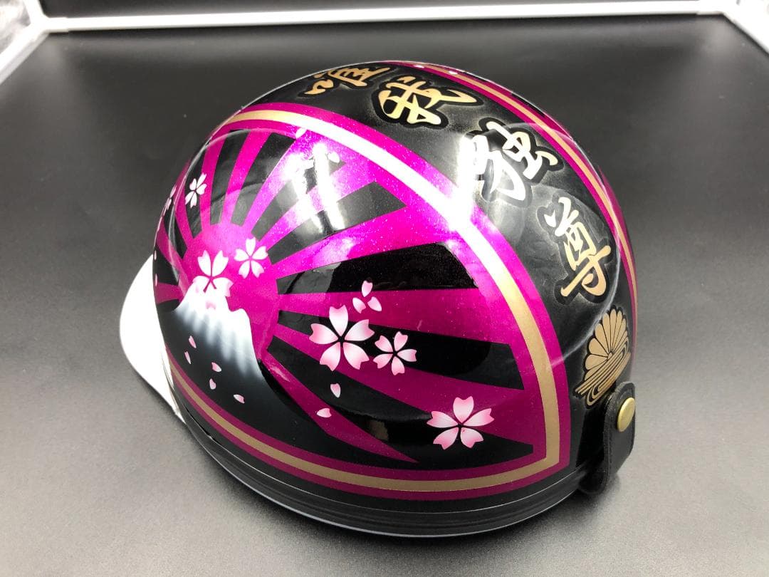 コルク半　カスタム　富士日章　三つボタン　ブラックピンクゴールド　ラメ　桜　唯我