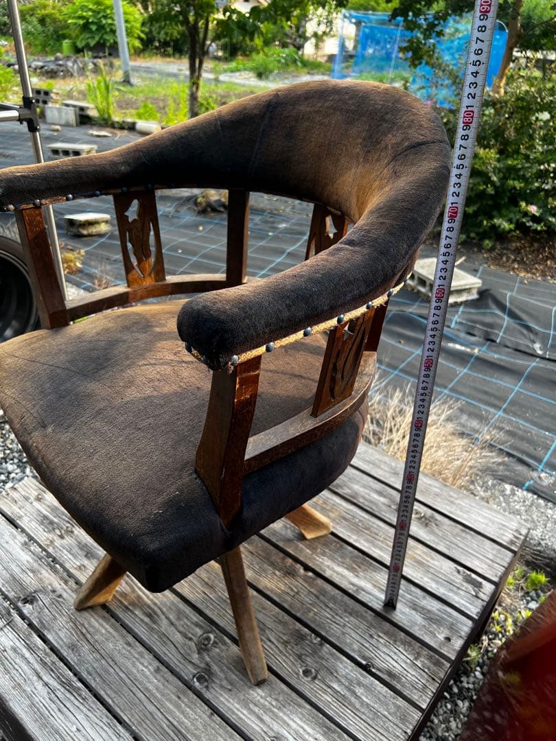 110アンティーク 大正時代 ドクターチェア 回転椅子 リペア歴無しオリジナル